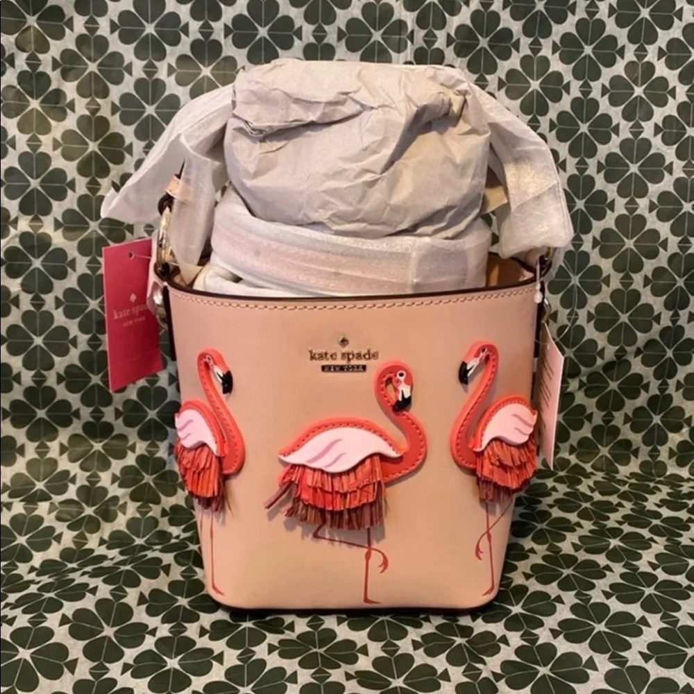 Kate Spade by the pool flamingo pippa bucket bag